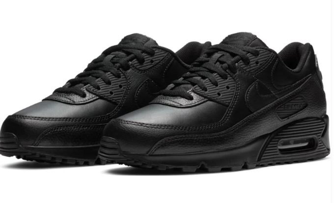 Nike Air Max 90 LTR Men's Leather Sneakers | Triple Black